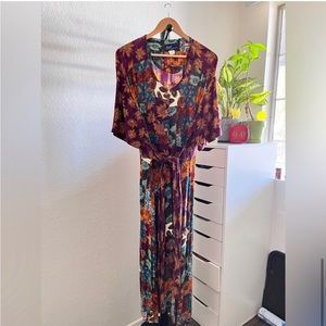 Vintage Norton McNaughten Patchwork Sunflower Fall Autumn Dress Size 14